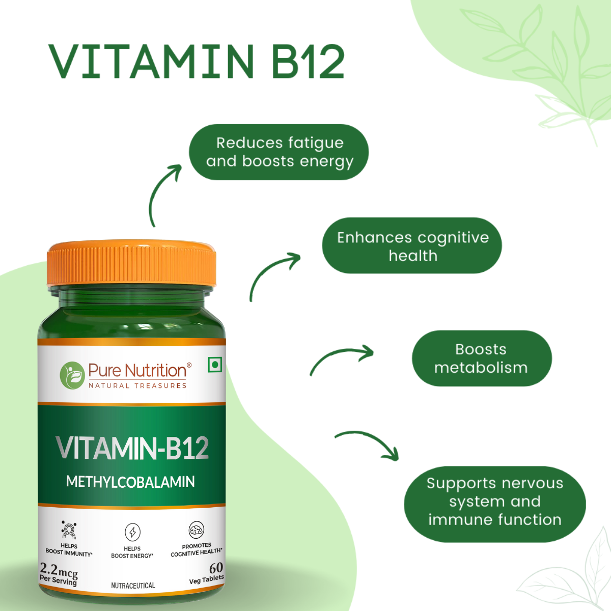 Pure Nutrition Vitamin B12 Methylcobalamin