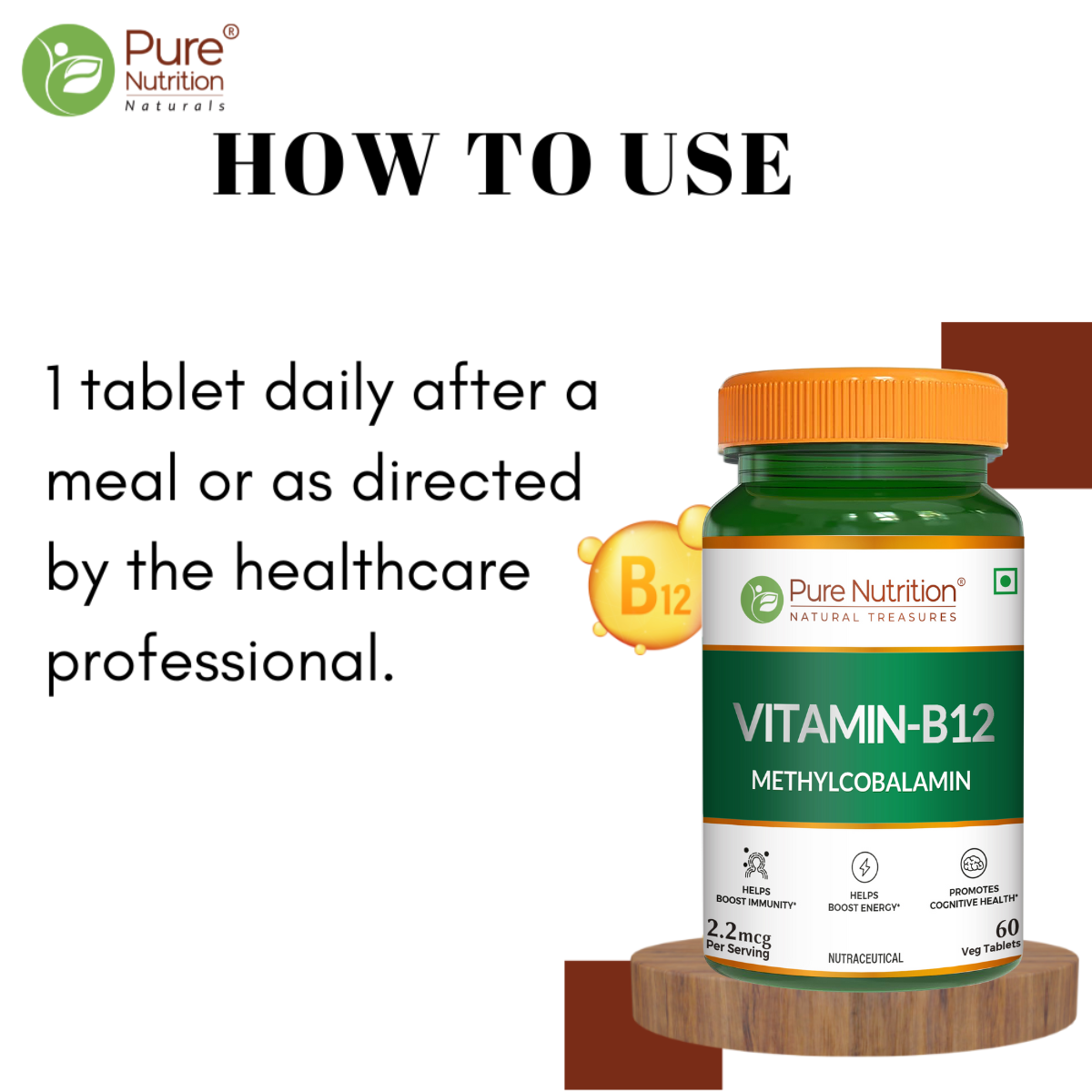 Pure Nutrition Vitamin B12 Methylcobalamin