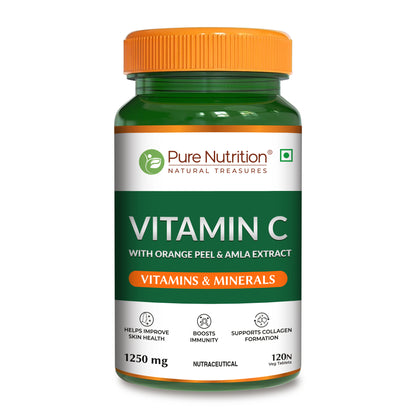 Vitamin C 1250 mg with Orange Peel & Amla Extract | 120 Veg Tablets