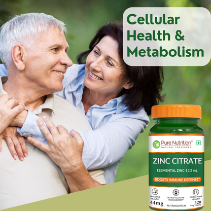 Pure Nutrition Zinc Citrate containing 120 vegetarian tablets