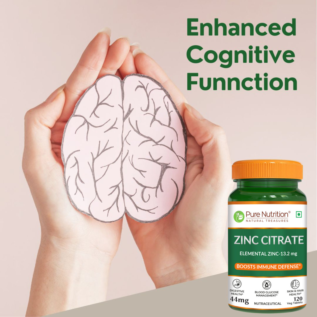 Zinc Citrate – High Absorption Immunity Support | 120 Veg Tablets