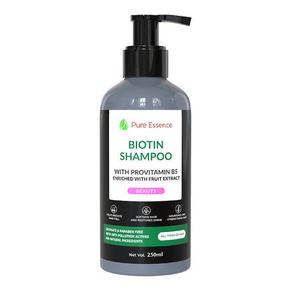 Biotin Shampoo with Provitamin B5 & Natural Fruit Extracts for Healthy Hair Growth & Strength - 250ml