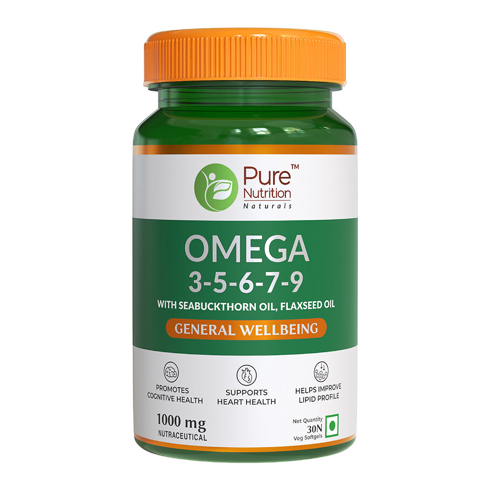 Omega 3 5 6 7 9 1000mg with Seabuckthorn Oil Flaxseed Oil 30