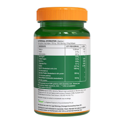 Veg Omega with Spirulina & Natural Mixed Carotenoids 1700mg - 30 Veg Capsules