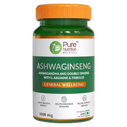 Ashwaginseng - Ashwagandha & Double Ginseng with L-Arginine & Tribulus - 60 Tabs