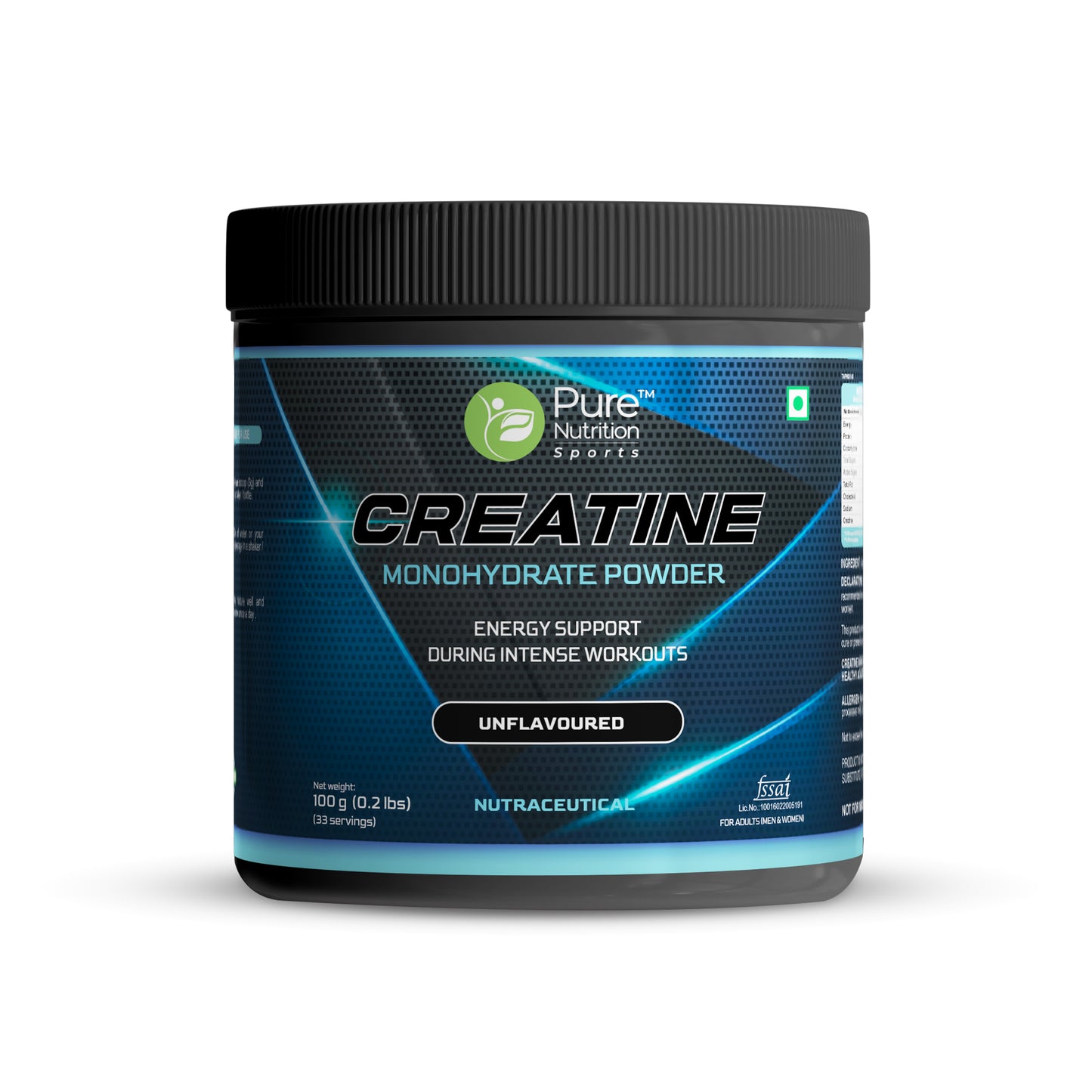 Creatine Monohydrate | Energy Support during Intense Workouts | Unflavoured | 100g - 33 Servings
