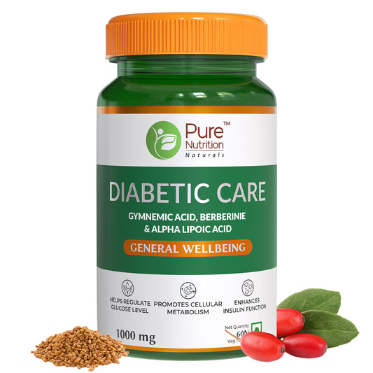 Diabetic Care | Regulate Glucose Level | Enhance Insulin Function | Gymnemic Acid, Berberinie & Alpha Lipoic Acid - 60 Veg Tabs