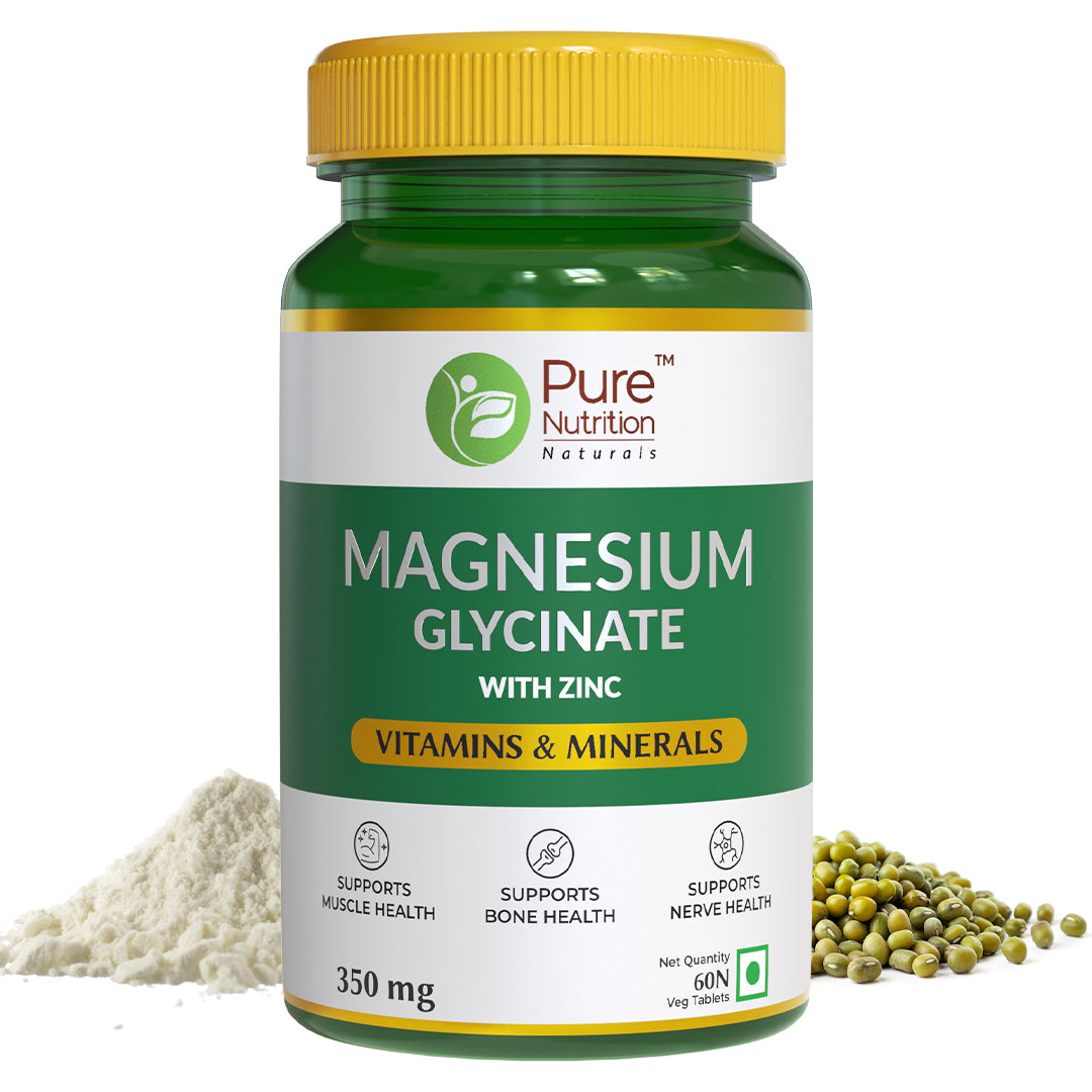 Magnesium Glycinate tablets for Bone and Muscle Health - 60 Tabs