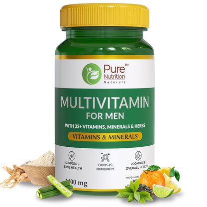 Multivitamin for Men | Promotes Holistic Daily Wellness with 32+ Vitamins, Minerals & Herbs - 30 Veg Tablets