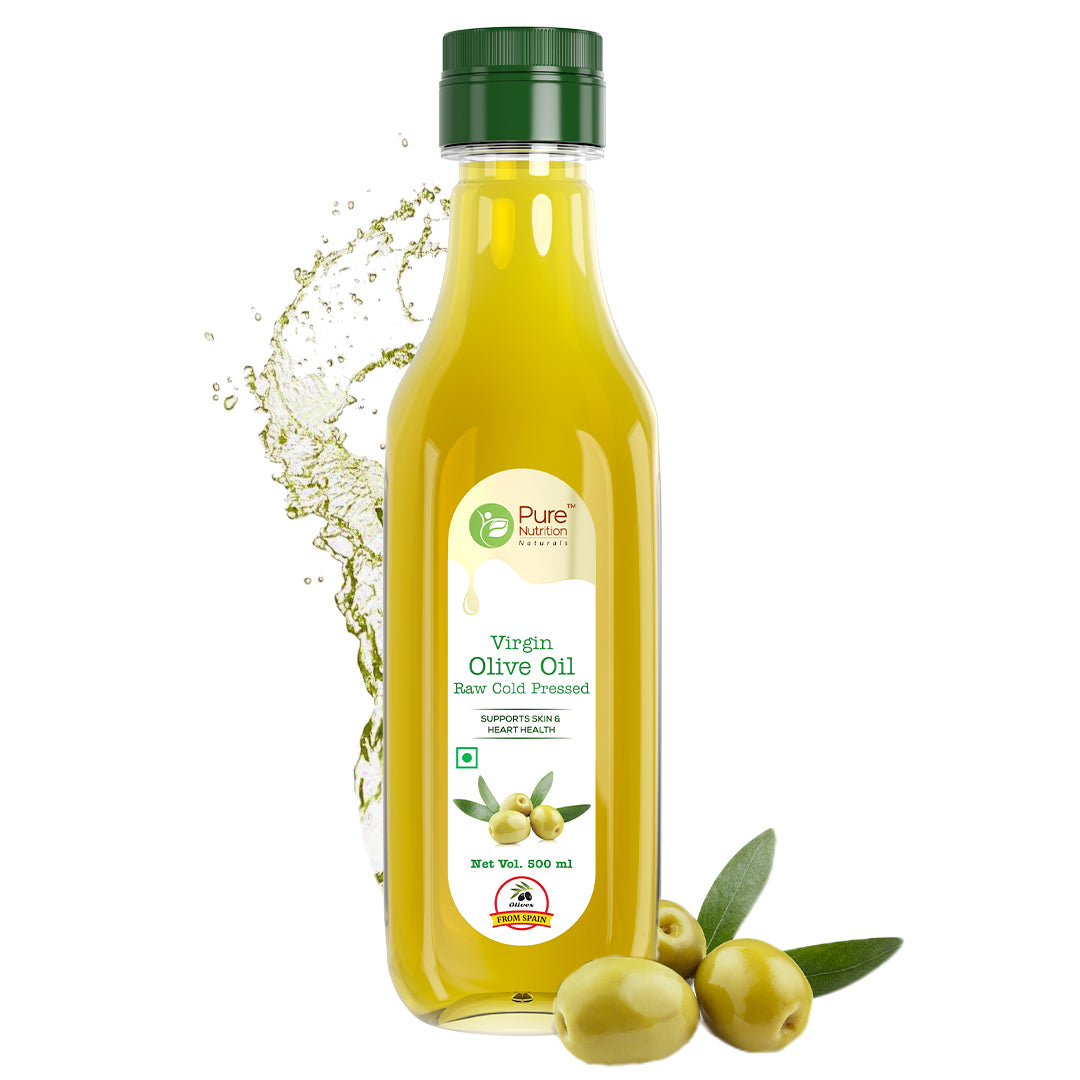 Virgin Olive Oil - 500ml Pet Bottle | Cold Pressed & Natural | Ideal for Cooking, Deep Frying, Salad Dressing, Garnishing, Baking, and Sautéing | Imported from Spain