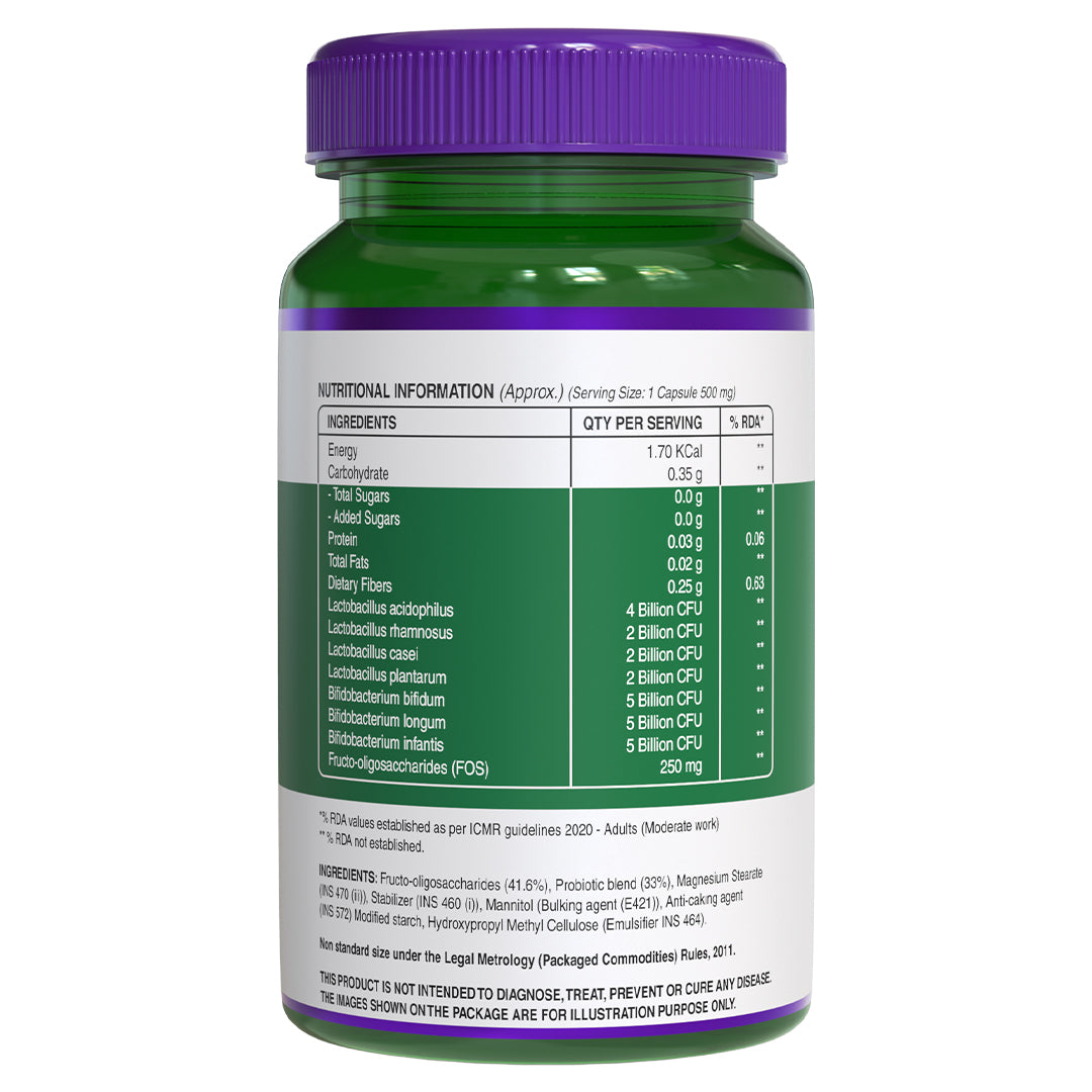 Probiotics 25 Billion CFU + 250mg Prebiotic, 60 Veg Capsules | Improves Gut Health, Aids Digestion, Boosts Immunity & Eases Bloating