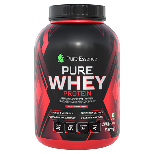 Pure Whey Protein Premium Blend of Hydrolysed Protein Isolate & Concentrate - Chocolate Cream 2Kg