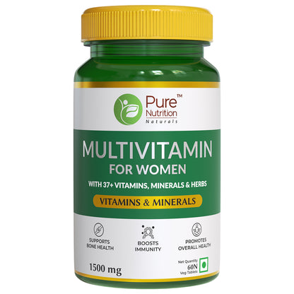Multivitamin for Women 1500mg | 37+ Vitamins, Multi-minerals & Herbs | Promotes Overall Health  - 60 Veg Tablets