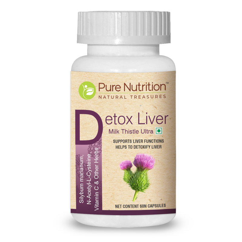 Detox Liver Silybum Marianum, N Acetyl, L-Cysteine, Vitamin C - 60 Veg Capsules