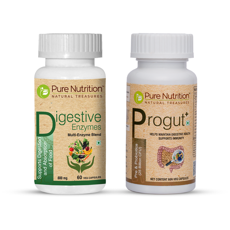 Progut Plus and Digestive Enzymes Combo Pack