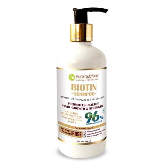 Biotin Shampoo with Provitamin B5 & Natural Fruit Extracts for Healthy Hair Growth & Strength - 220ml