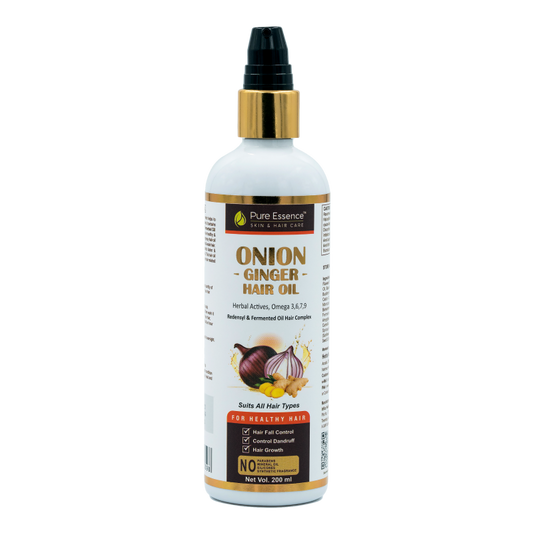 Onion Ginger Hair Oil with Herbal Actives, Omega 3-6-7-9, Redensyl & Fermented Oil Hair Complex - 200ml